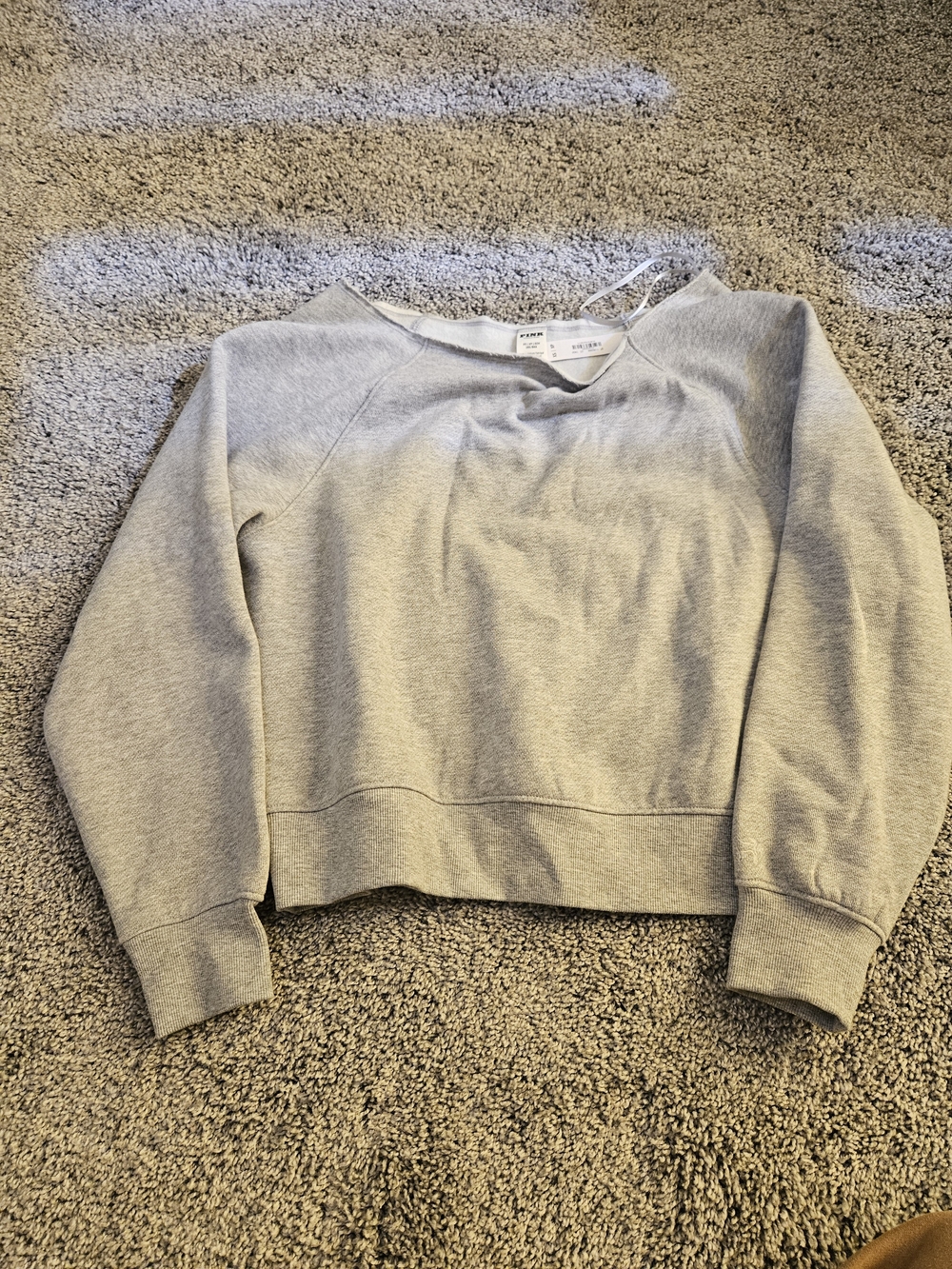 PINK Victoria's Secret Light Gray Pullover Sweatshirt NWT